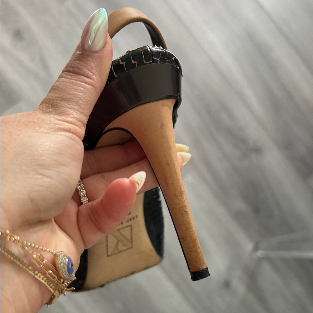 Reed Krakoff Black Genuine Python Slingback Mule … - image 4